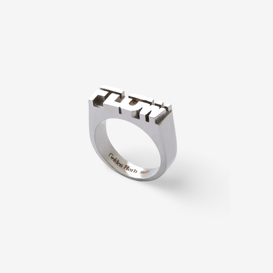 Flow Motto Manifesto Ring - Golden Horn