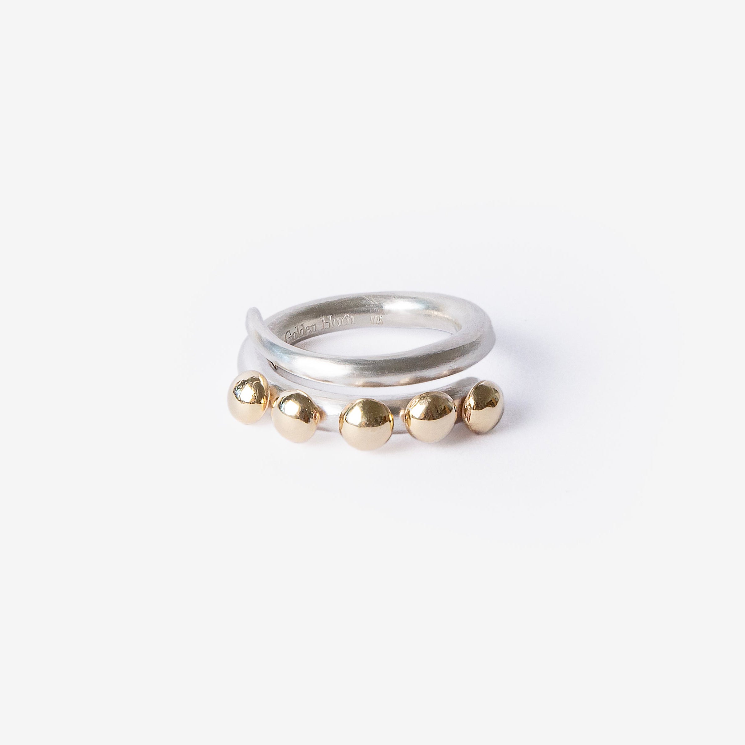 Multi Bubble Dot Circle  Stacking Silver Ring-Golden Horn Jewellery