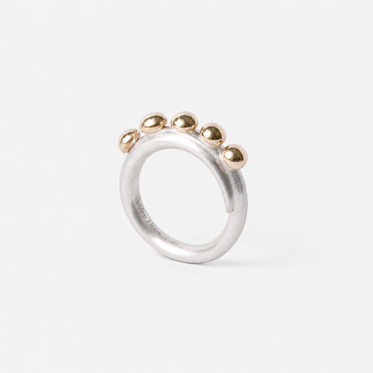Multi Bubble Dot Circle Stacking Silver Ring – Golden Horn Jewellery