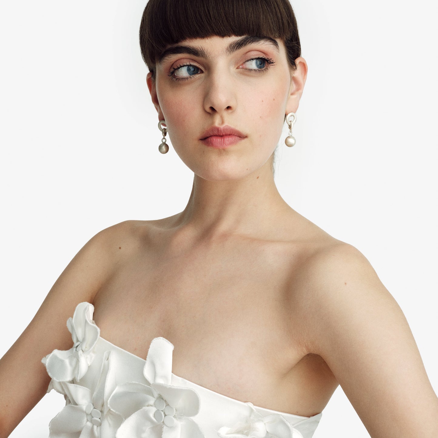 Silver Bead Circle Drop Earrings- Golden Horn Jewellery
