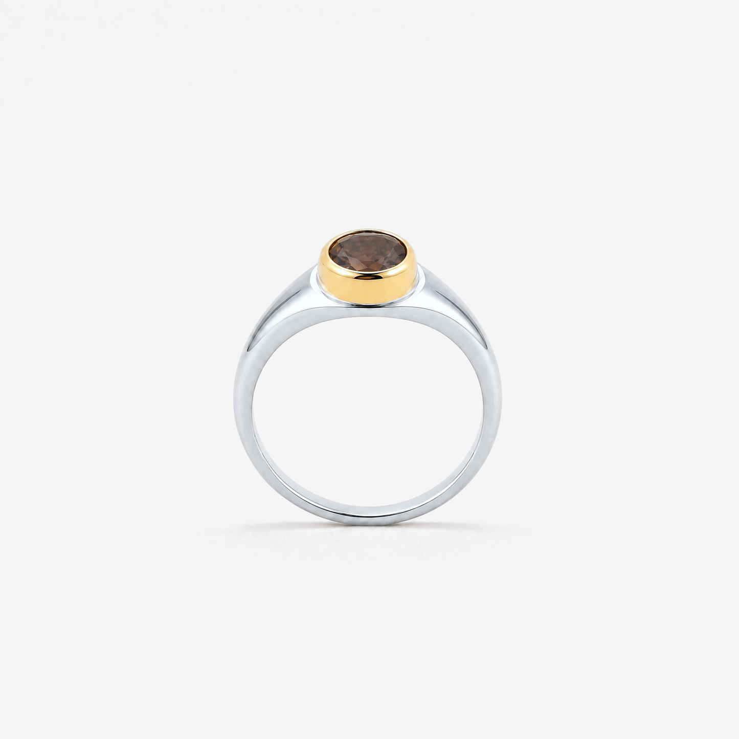 April Brown Diamond Birthstone Ring, front view showing full band - Golden Horn Jewellery