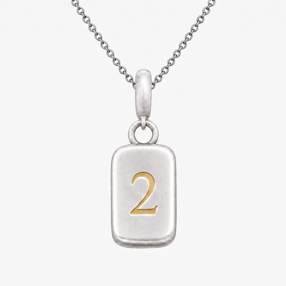Number 2 Numerology Pendant – Golden Horn Jewellery