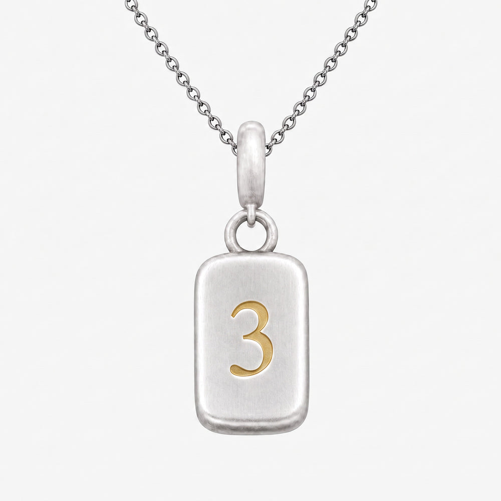 Number 3 Numerology Pendant – Golden Horn Jewellery