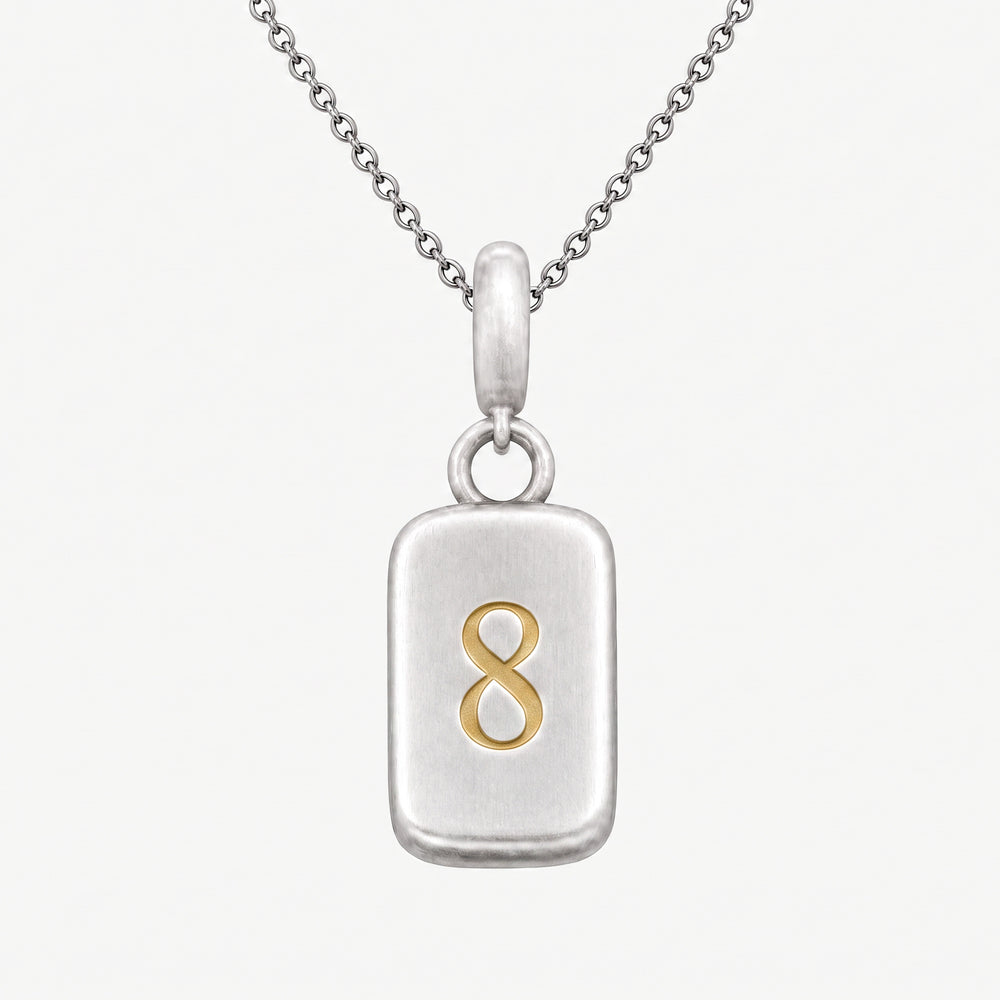 Number 8 Numerology Pendant – Golden Horn Jewellery