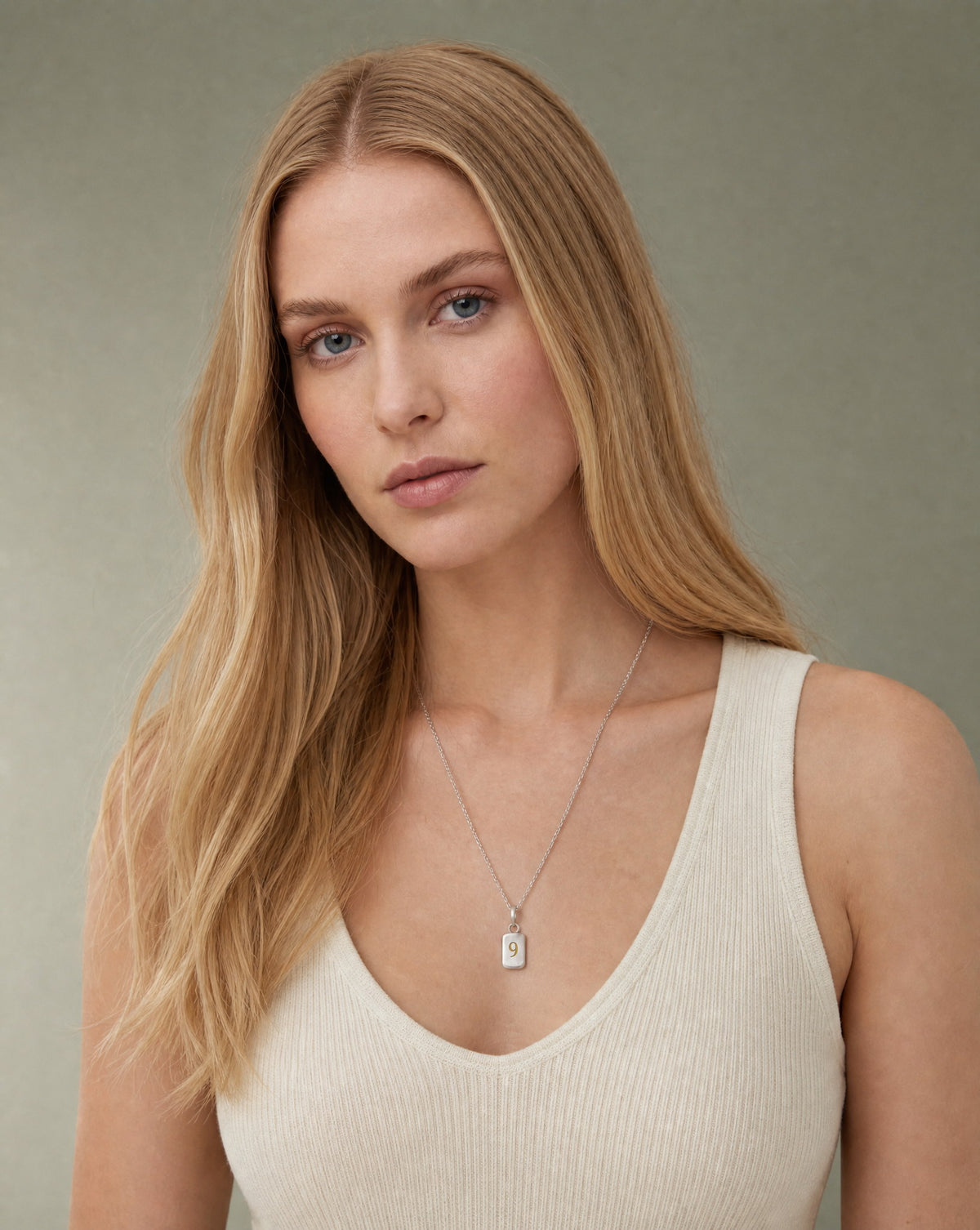Number 9 Numerology Pendant worn – Golden Horn Jewellery