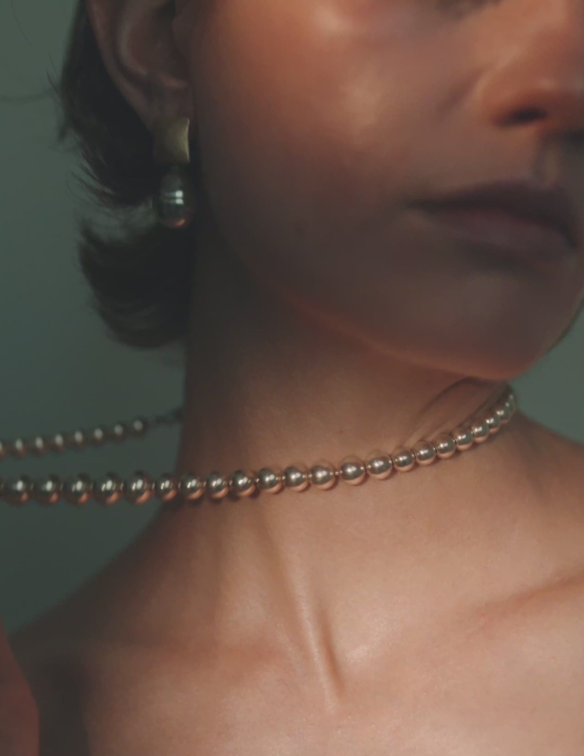Silver Bead Pearl Necklace-Golden Horn Jewellery
